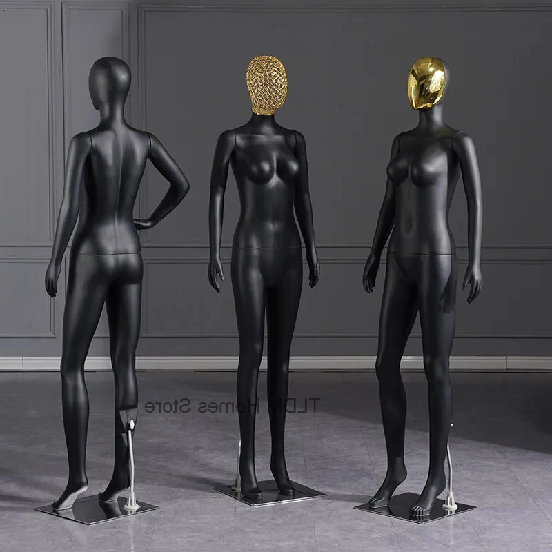 

Реквизит для манекена, женский человеческий манекен всего тела, черное золото, полый манекен для лица, магазин женской одежды, подставка для демонстрации одежды