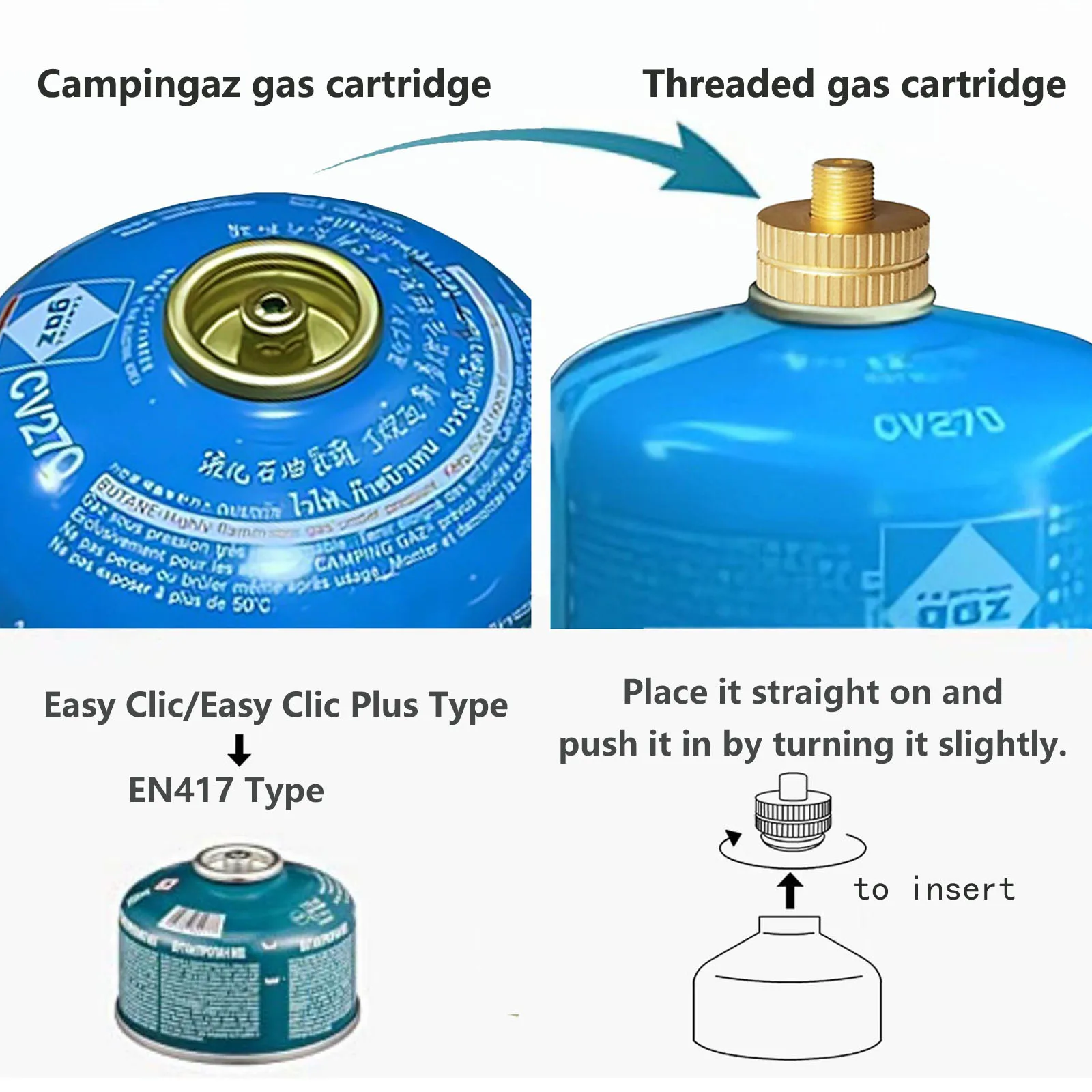 Campingaz Gas Cartridge cv470 cv270 Refuel Adapter Camping Gas Tank Refilling Easy Clic Gas Refill Adapter
