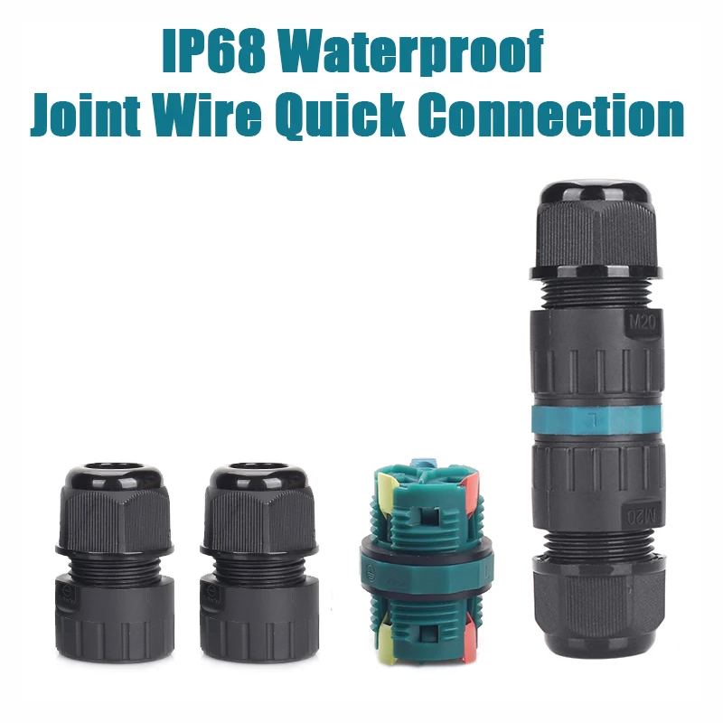 2/3pins Outdoor Connector IP68 Waterproof Joint Wire Quick Connection No Welding Required Dustproof Terminal Solder Conector