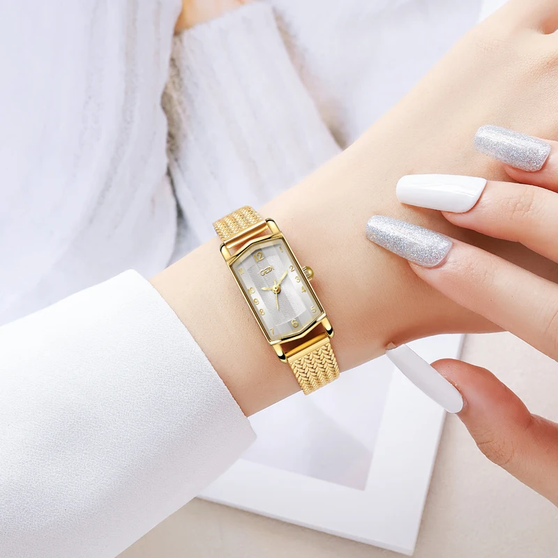 Small gold wheat watch niche high-end waterproof watch for women stainless steel quartz watch