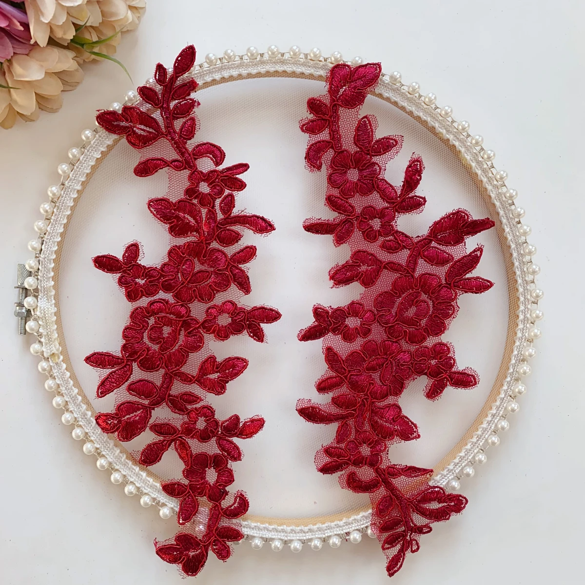 Spitzenblumen mit Spiegeleffekt für Hochzeitskleider, Hochzeitsschuhe, Kopfschmuck, DIY-Nähzubehör, RS5016, 10 Stück/Lot, 14 Farben – Detail 7