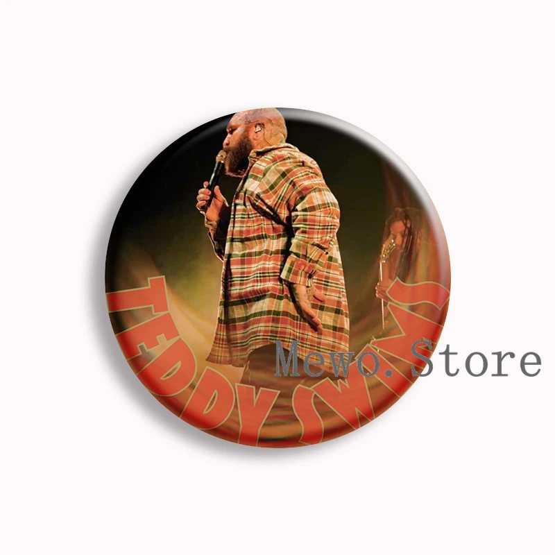 Gorący piosenkarz Teddy Swims, miękki przypinka z guzikiem, okładka albumu, estetyczne broszki, odznaka, dekoracja torby, akcesoria, prezenty dla fanów, kolekcjonerskie.