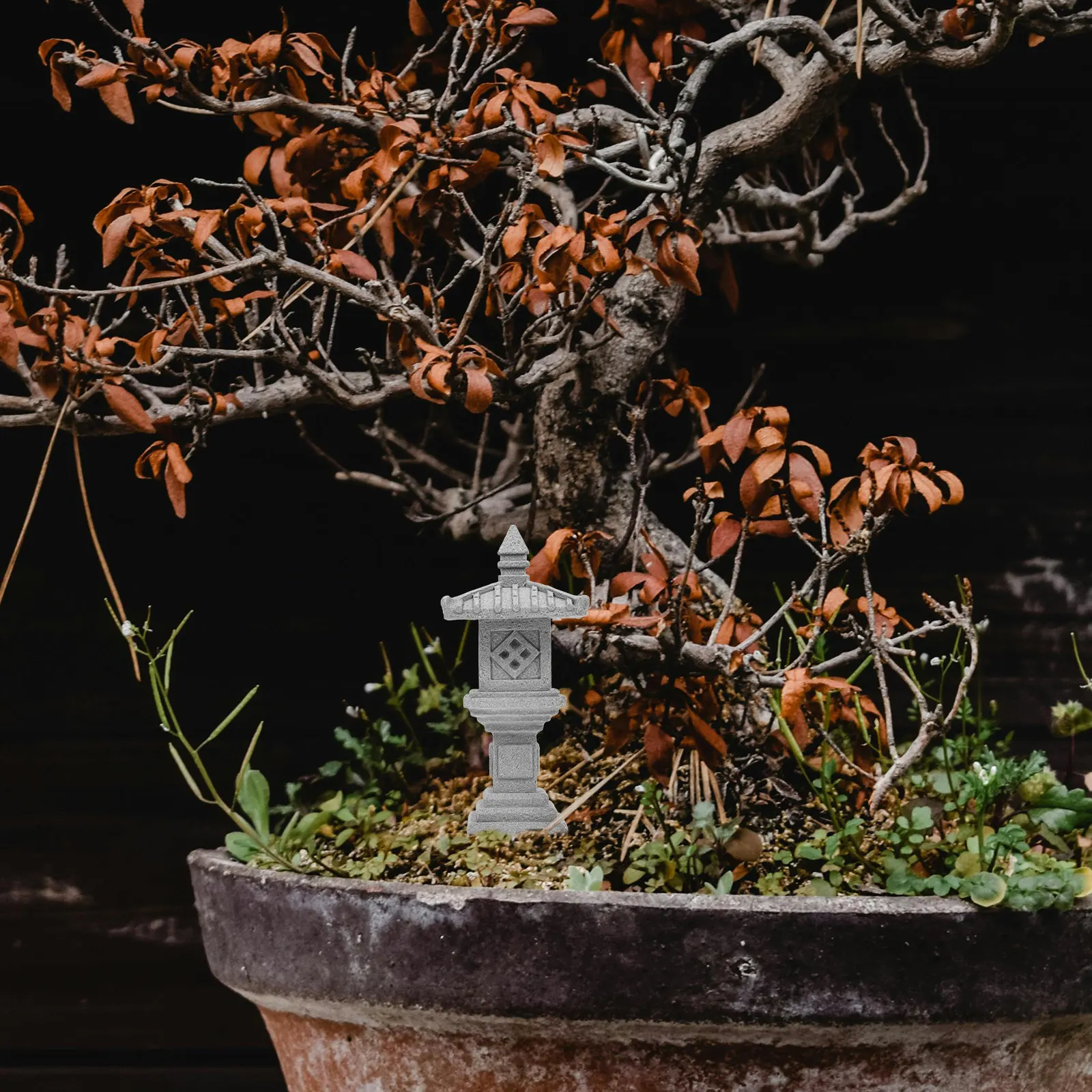 Mini Stone Pagoda Garden Statue Realistic Craftsmanship for Outdoor Entryway Garden Decor Miniature Pavilion