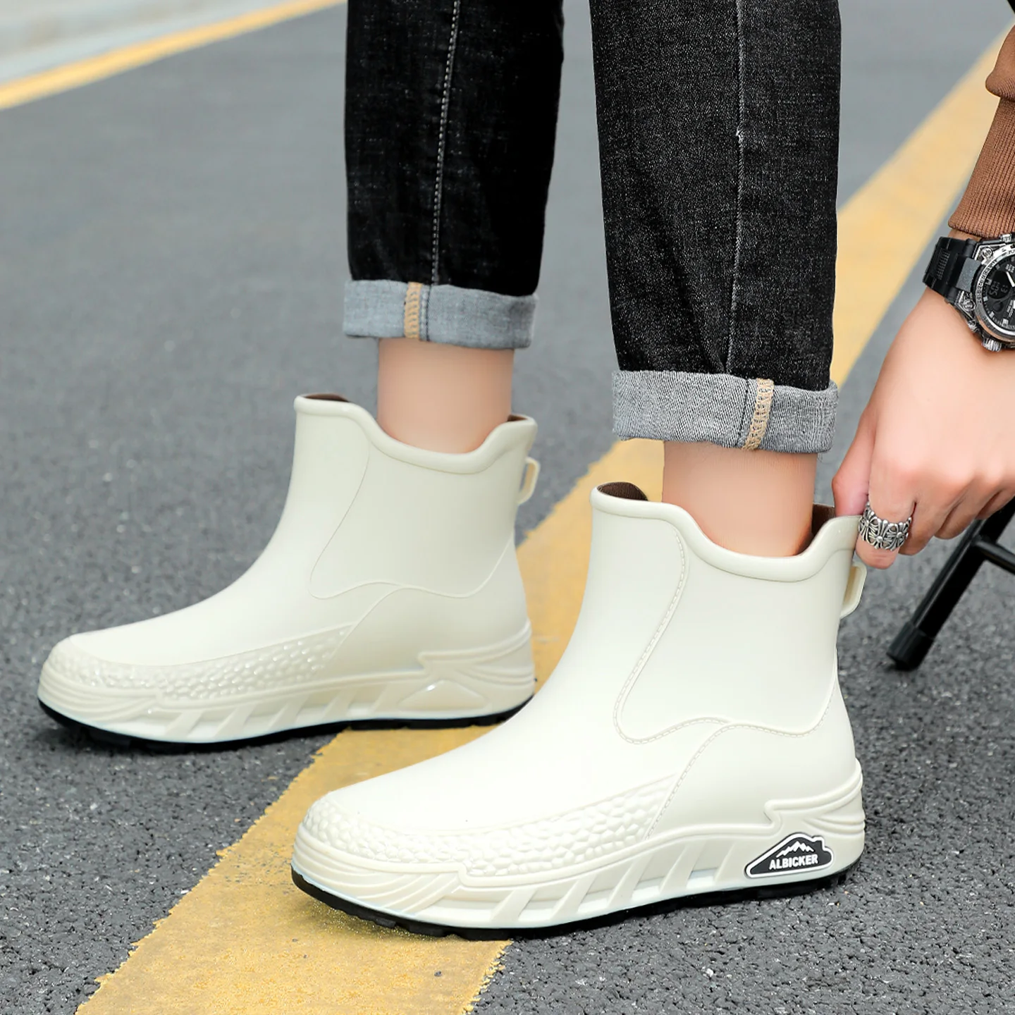 Men'S Shoes Water Resistant - Stivali da pioggia unisex, impermeabili, a