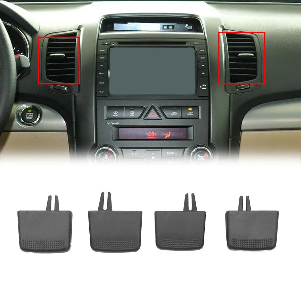 Kit de réparation de clips de ventilation de climatisation pour voiture, 4 pièces, pour Kia Sorento 2009-2014, garniture de sortie avant, pièces de rechange en plastique noir