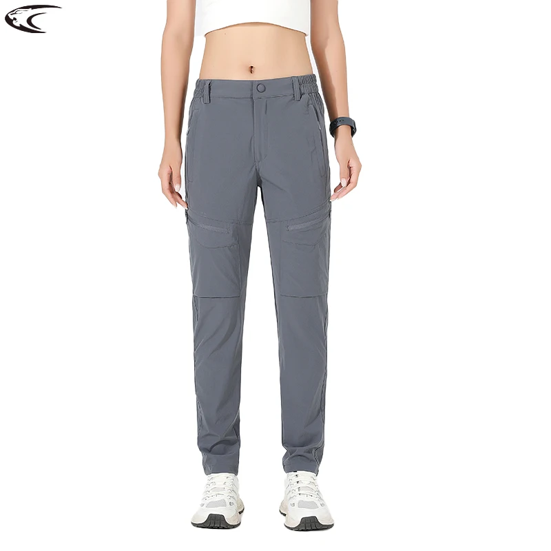Женские походные брюки LNGXO, эластичные водонепроницаемые летние нагрудники с 4-сторонним спортивным стилем для альпинизма Женские походные брюки LNGXO, эластичные водонепроницаемые летние нагрудники с 4-сторонним спортивным стилем для альпинизма