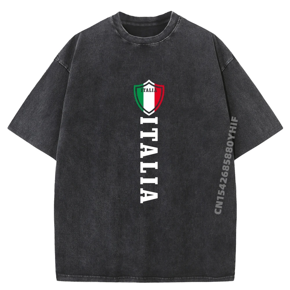

Italian Flag Italy Pride Funny Shirts Man Clothes Classic Washed T-Shirt Men Women Cotton Casual Summer Fashion Tops