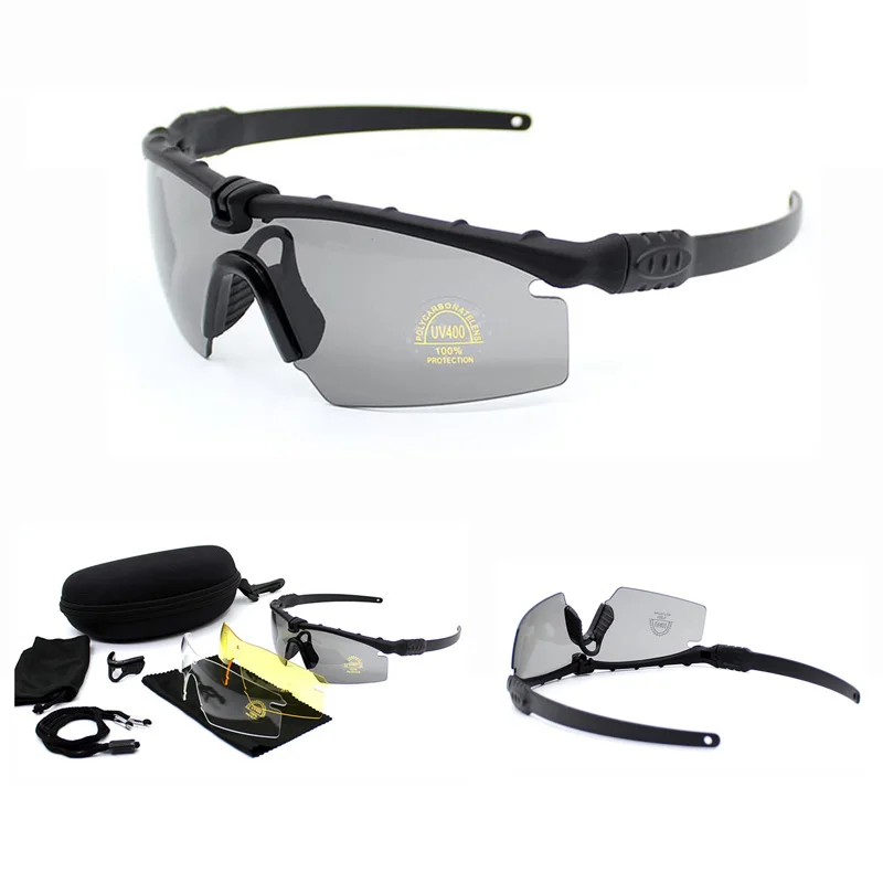 Outdoor UV400 sports sunglasses military tactical glasses military hunting polarized goggles air gun shooting goggles