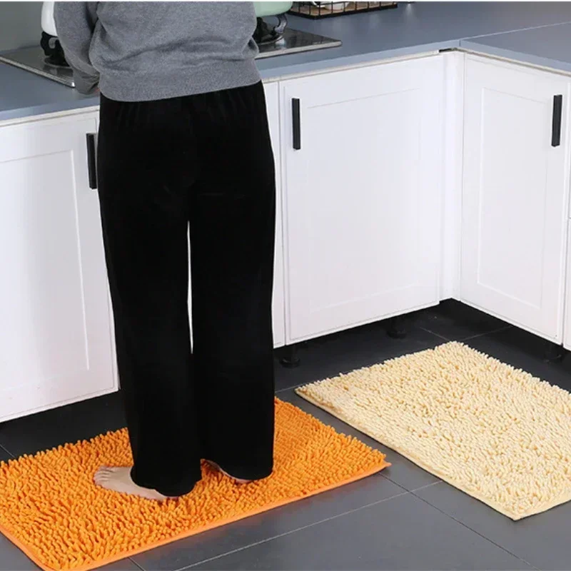 Kitchen Mats for Floor Microfiber Chenille Bath Mat Water Absorb Anti Slip Bathroom Carpet for Living Room Floor Mat Thick