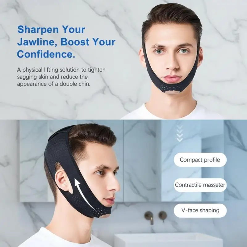Reusable V-Face Bandage for Defined Cheekbones & Firmer Skin, Breathable Fabric for Daily Wear