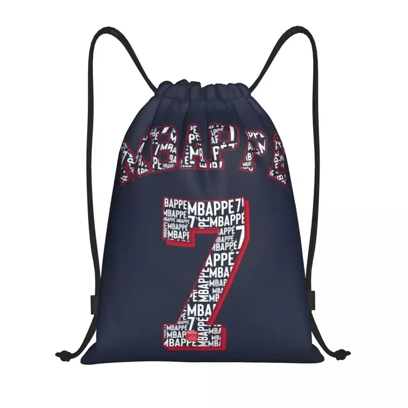 French KM Soccer Drawstring Bag Men Women Foldable Gym Sports Sackpack Football Mbappes Training Storage Backpacks