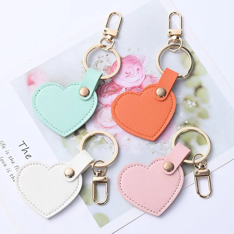 Leather Heart KeyChain Fashion Leather Heart Shape Keychain Women Car Key Holder Home Key Ring Charm Bag Car Pendant Gift