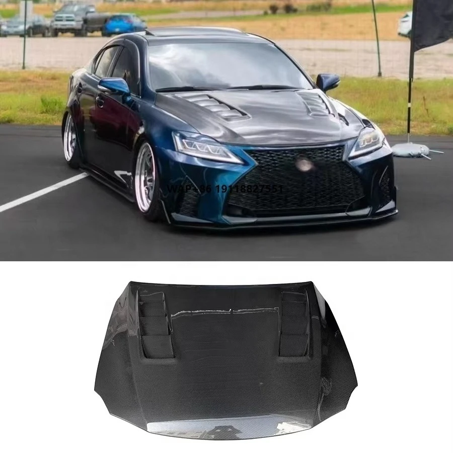 

For IS250 & IS350 2006-2012 Upgraded SB Style Carbon Fiber Front Bumper Hood Bonnet Vented Engine Cover Auto Parts