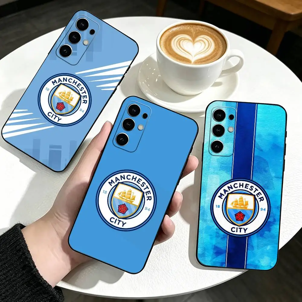 For S-Manchester Hot City Phone Case Black Silicone Soft For Samsung S25,S24,S21,S22,S23,S30,Ultra,S20,Plus,Fe,Lite
