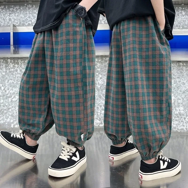 

2025 Spring and Autumn New Loose Harun Pants for Boys, Korean Version, Baby Mosquito Resistant Pants, Versatile Legged Pants