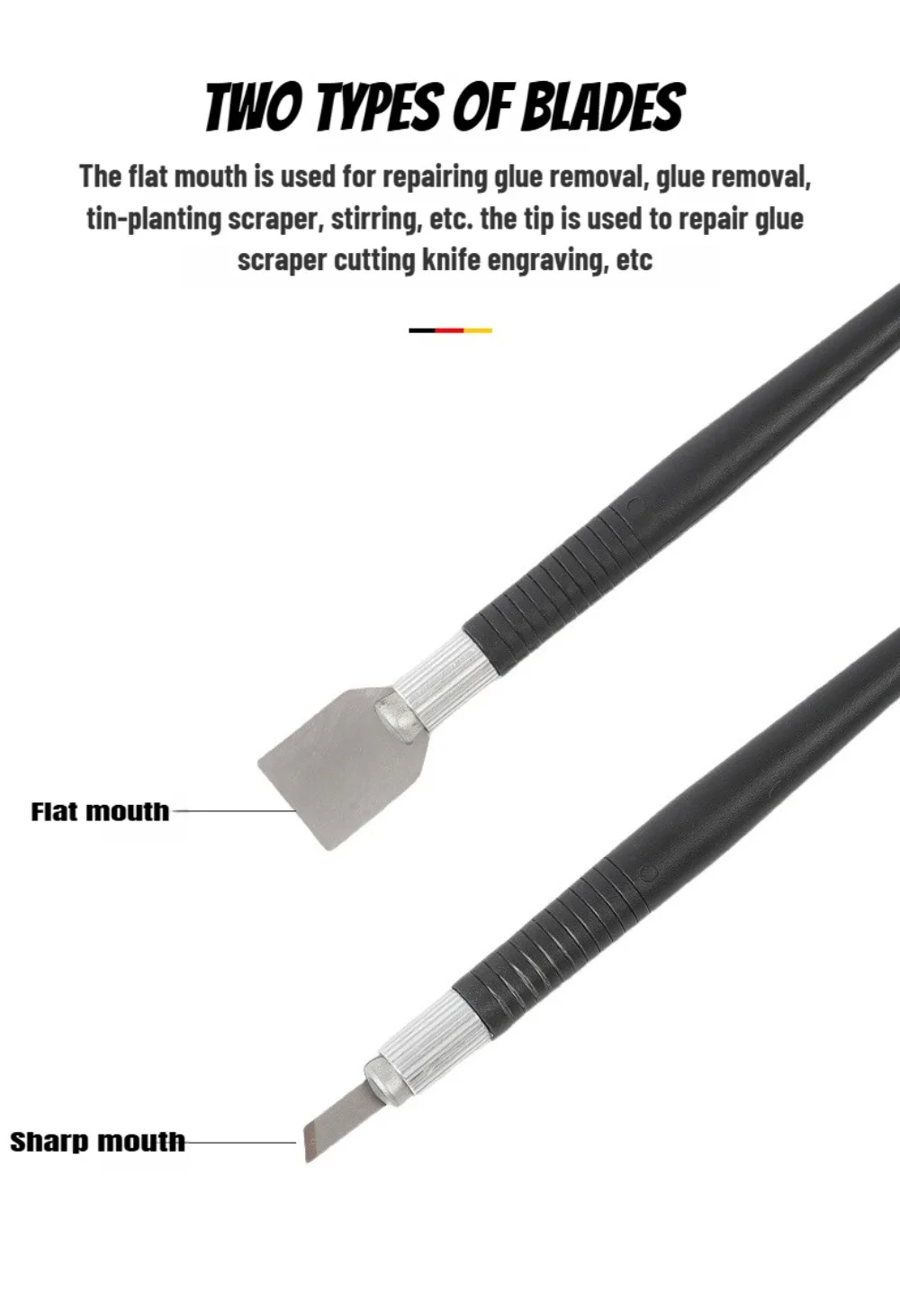 1/2PCS Hohe Qualität Telefon Reparatur Werkzeuge Speicher Metall Zinn Schaben Messer Lotpaste Mischen Messer Pry Eröffnung für iPhone Reparatur – Detail 4