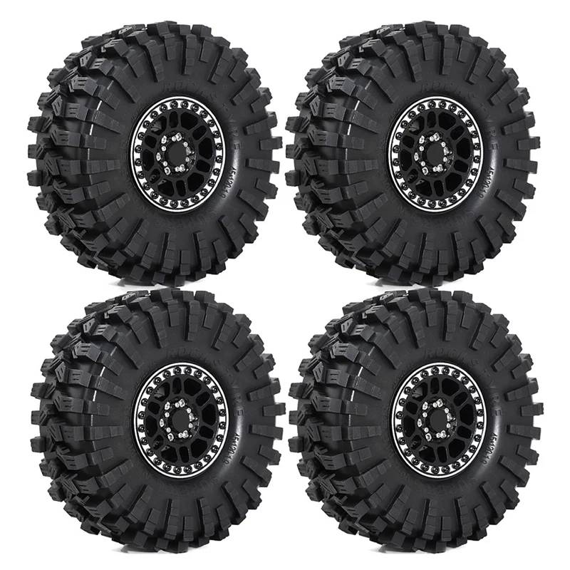 4PCS RC Car Upgrade 1.9Inch Tire Hub For 1/10 TRX4 90046 SCX10 RC Car Upgrade Accessories Black