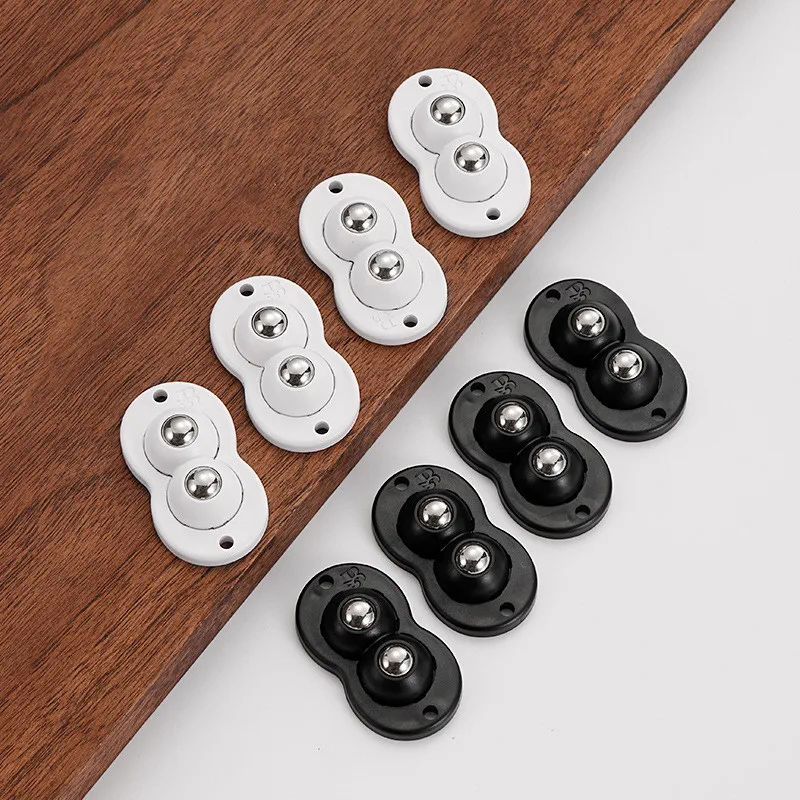 4Pcs Self Adhesive Caster Wheels Stainless Steel Nylon 360 Degree Rotation Paste Swivel Wheels Sticky Pulley for Furniture