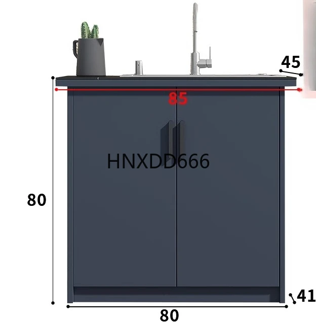 

Outdoor aluminum alloy wash basin, courtyard rock slab sink integrated cabinet