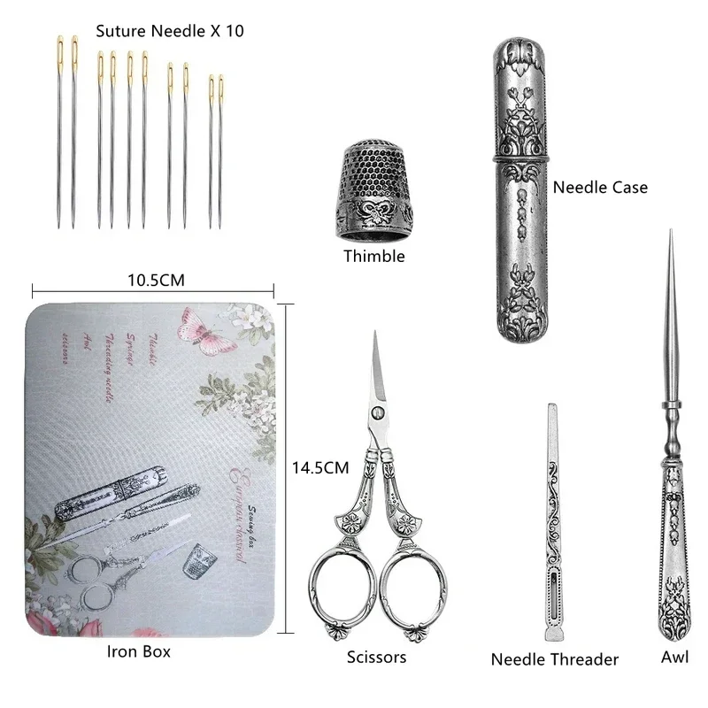 

Ножничный нитевдеватель, игла, набор швейных инструментов для вышивания, рукоделия, Crewel, вышивка крестиком, шитье, рукоделие