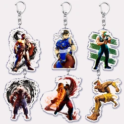Popular Video Game Figures Keychains for Accessories Bag Anime Chun Li Ken Capcom Hadouken Keyrings Jewelry Friends Fans Gifts