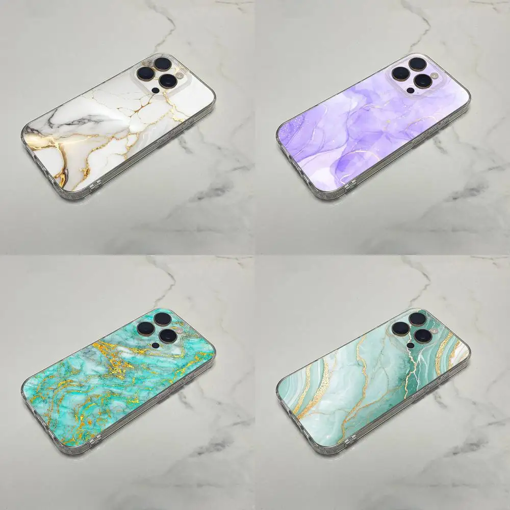 

Fashion Geometric Marble Phone Case For iPhone 17,16,15,14,13,12,11 Plus,Pro,Max,Plus,E,SE4,Mini Transparent Box