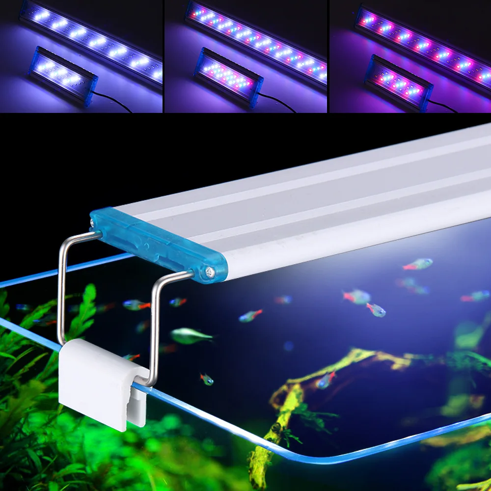 18-58CM Super Slim LED Aquarium Lighting Aquatic Plant Light 90~260V Extensible Waterproof Clip on Lamp for Fish Tank Supplies