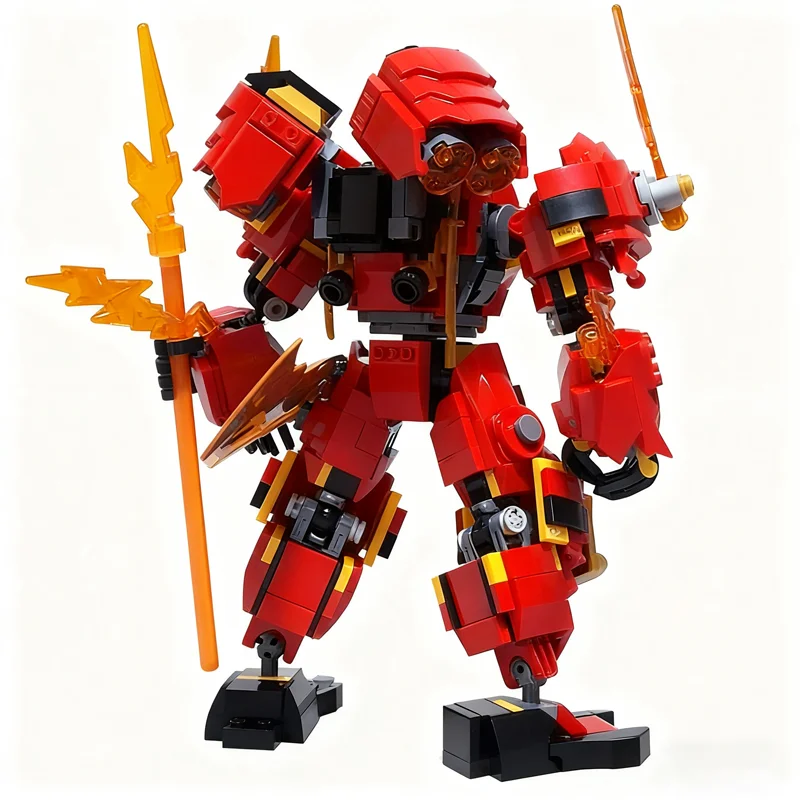 486 pçs moc kai s atualizado elemento fogo mech 5 modelo blocos de construção arquitetura educação idéia brinquedos presente natal tijolo