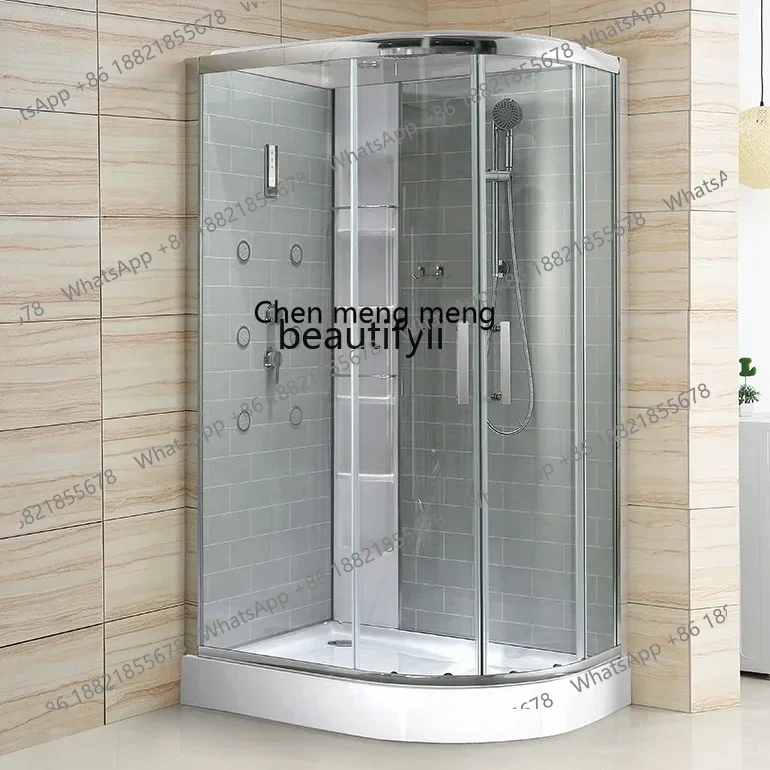 ss 8350 Shower Room Prefabricated Bathroom Arc Sector Integrated Storage Stand Tile-like Bath Steam Room