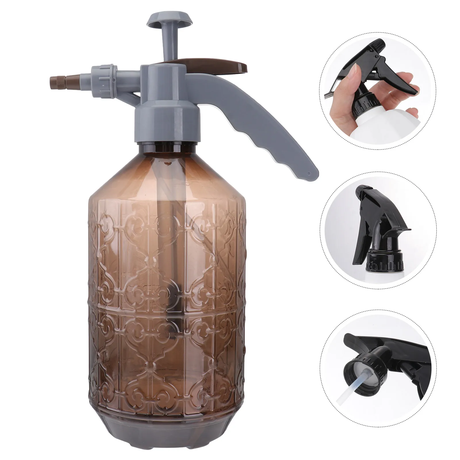 

1pcs Air Pressure Watering Can Durable Plastic Brown Child Size Gardening Supplies Flower Kettle Hose Easy Use Long Life Sprayer