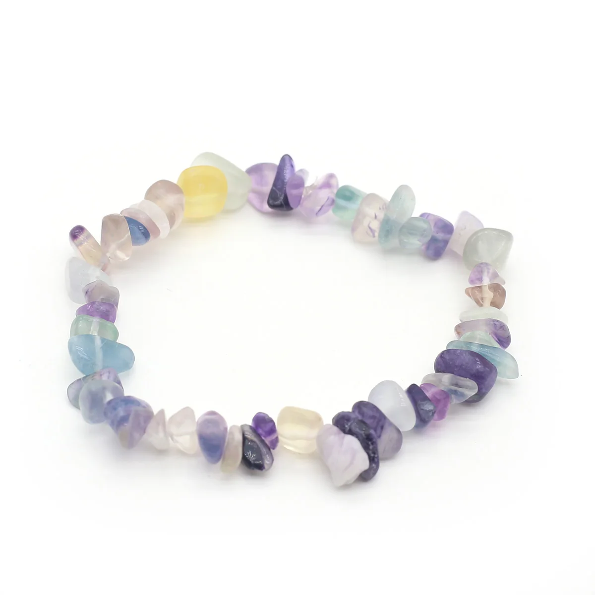 3PC Reiki Natural Stone Bracelets Healing Crystal Bracelet Chips Gravel Amethysts Rose Quartz Beads Bangles Gifts for Women Girl