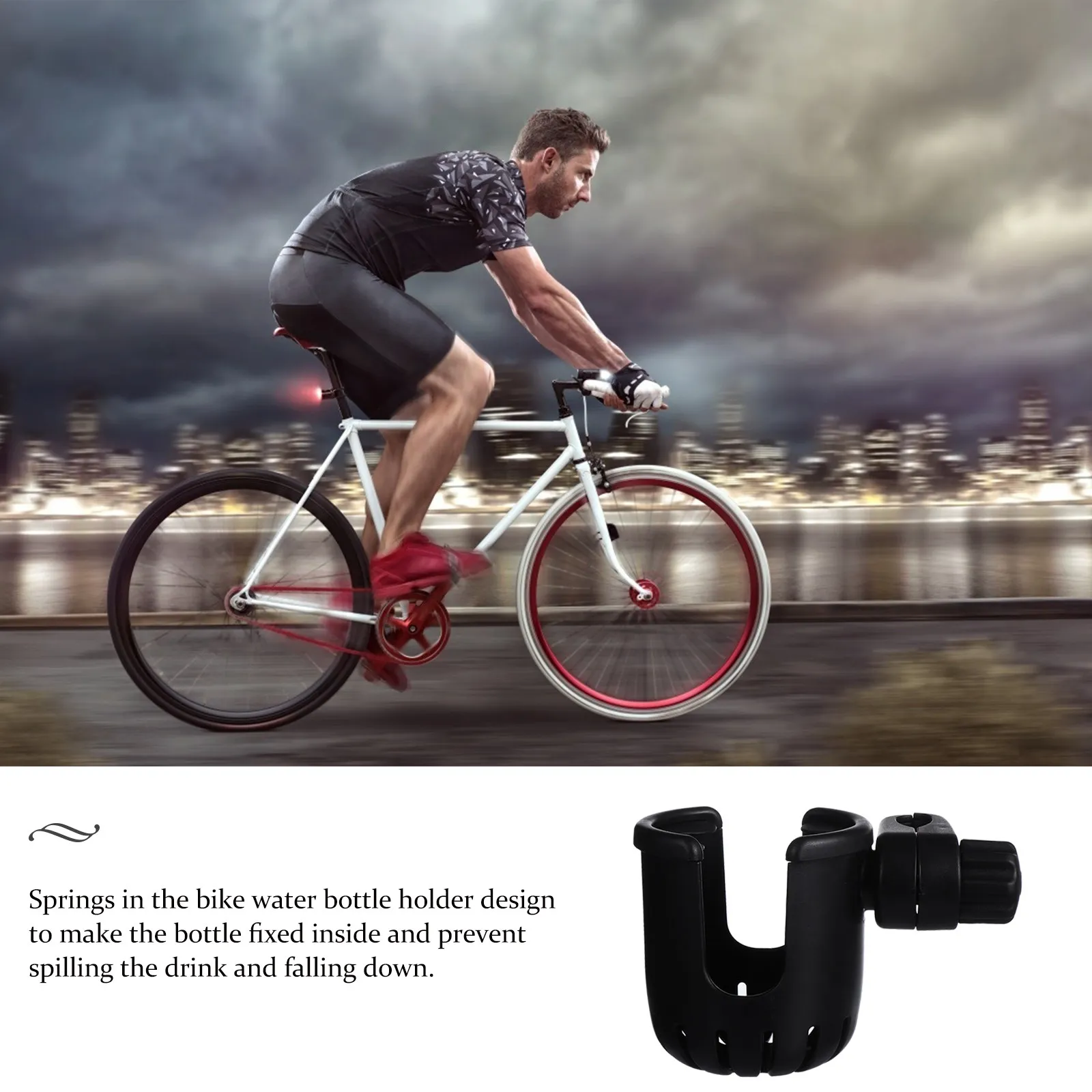 Baby Stroller Accessories Water Bottle Holder Universal 360 Rotatable Cart Bottle Rack Stroller Bicycle Wheelchair Cup Holder view 5