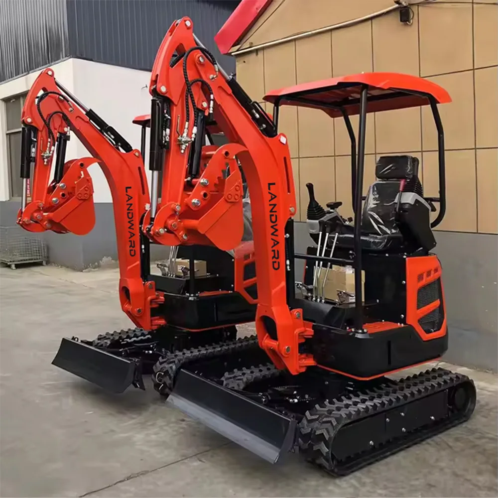 

China LANDWARD Crawler Mini Excavators Micro Digger 1.8 Ton Small Excavator Small Digger 2500KG Earth-moving Machinery Customize