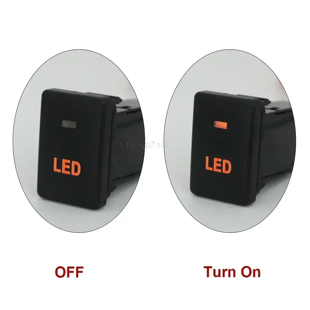 1Pc Orange LED Light Power On Off Steering Wheel Heat Switch Button For Mitsubishi Outlander Eclipse Cross Pajero Sport triton