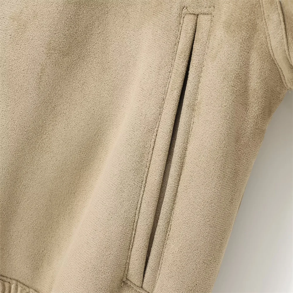 سترة قصيرة من القطيفة بسحاب مع سترة قصيرة من القطيفة للتخسيس وسترة دافئة للفتيات الأوروبية والأمريكية متعددة الاستخدامات #4