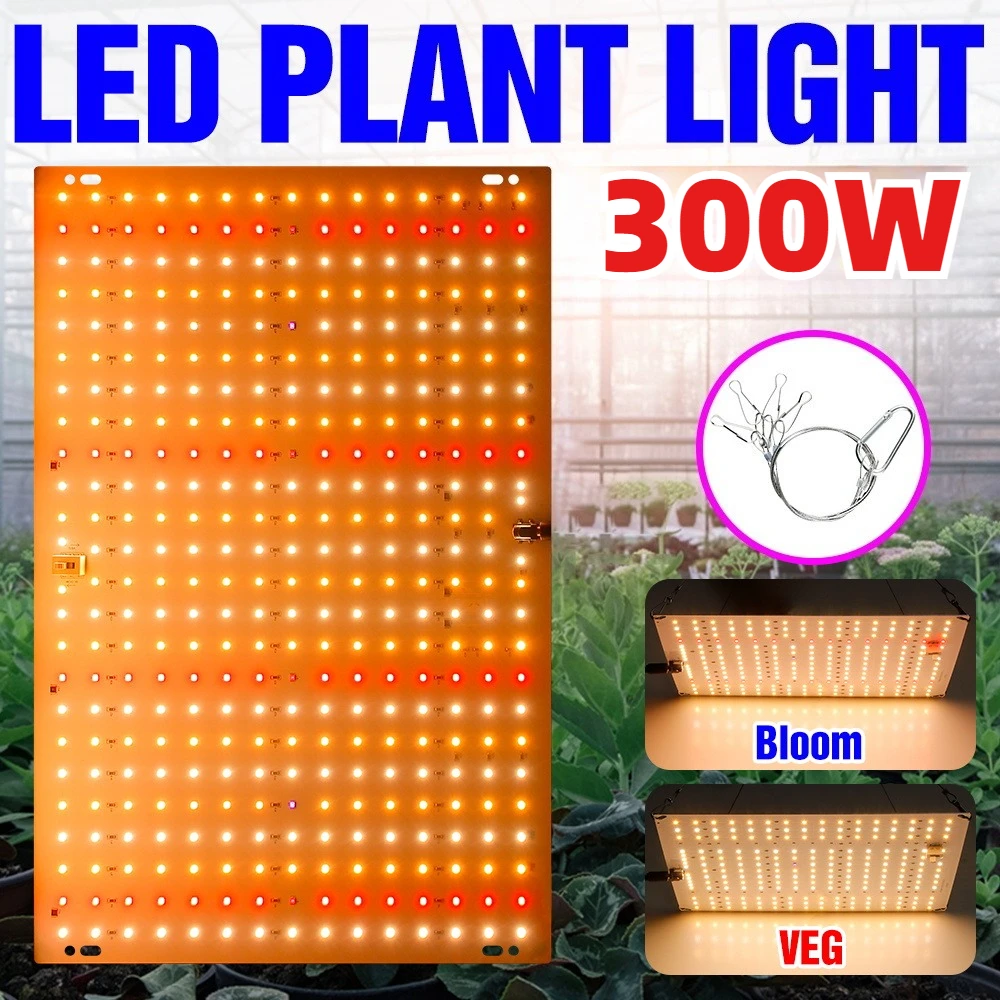 

Светодиодная лампа для растений 300 Вт, полный спектр, Quantum Board, для выращивания в помещении, теплицах, овощей и фруктов, дополнительное освещение