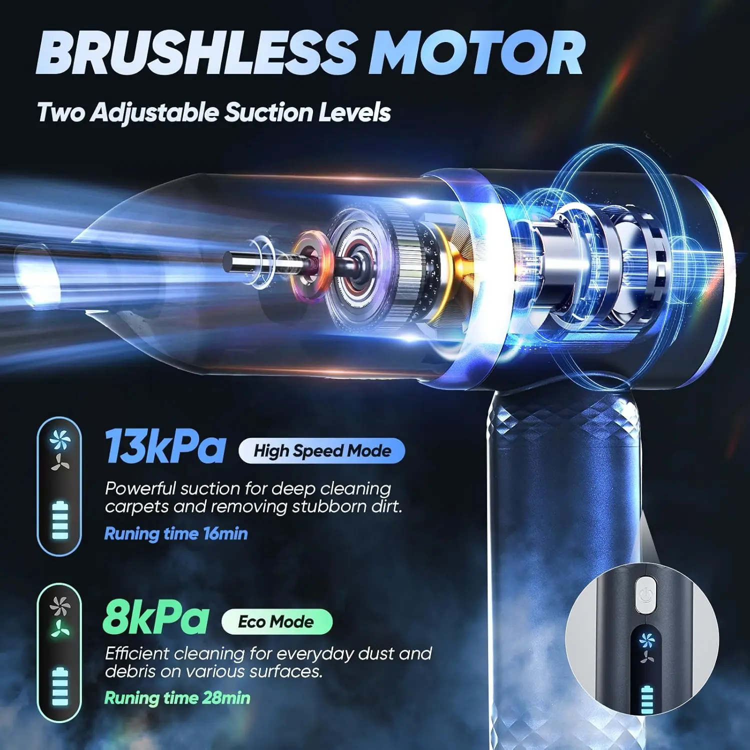 مكنسة كهربائية محمولة لاسلكية 3 في 1 ومجموعة واحدة من الفلتر (4 قطع) #5