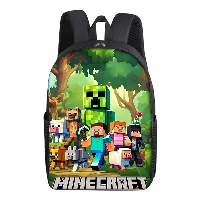 Game Themed  Backpack Student Anime Cartoon School Bag Minecrafted Man Travel Bags Fashion Waterproof Sports Portable Backpack