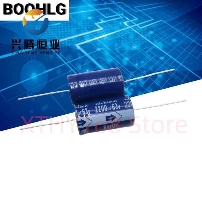 

5 шт. оригинальный импортный горизонтальный осевой поляризованный алюминиевый электролитический конденсатор 63 В 2200 мкФ 22X40 мм