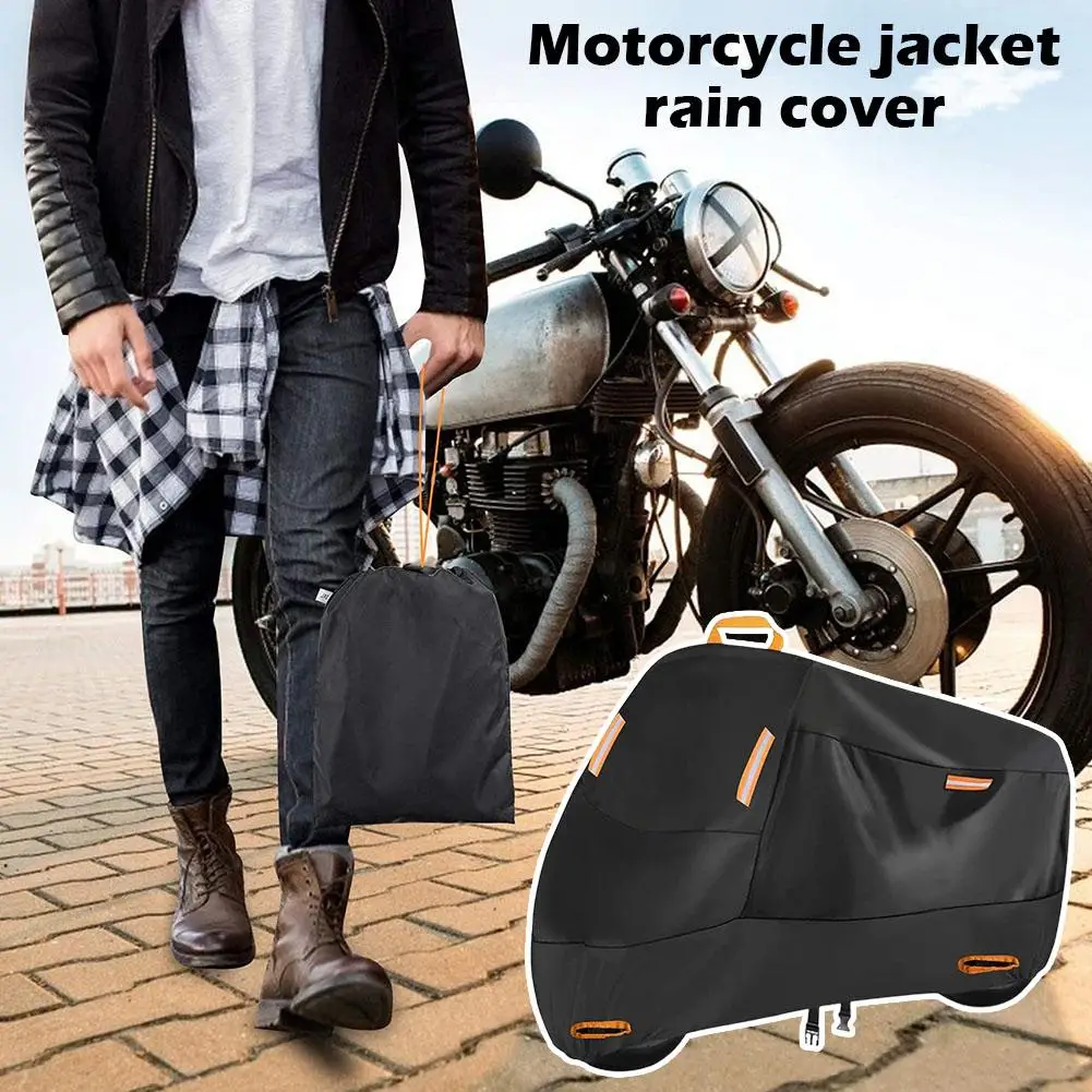 Motorcycle Cover Rainproof Sunblock Cover Thickened Oxford Cloth Dust Jacket Built-in Anti-theft Buckle Cover Reflective Strip