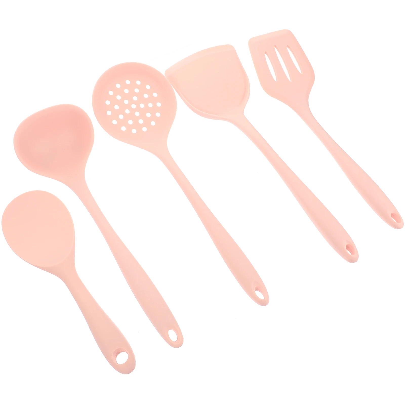 

Silicone Spoon Set Smooth Edge Nonstick Cooking Tools Heat Resistant Kitchen Gadgets Utensils Long Touch