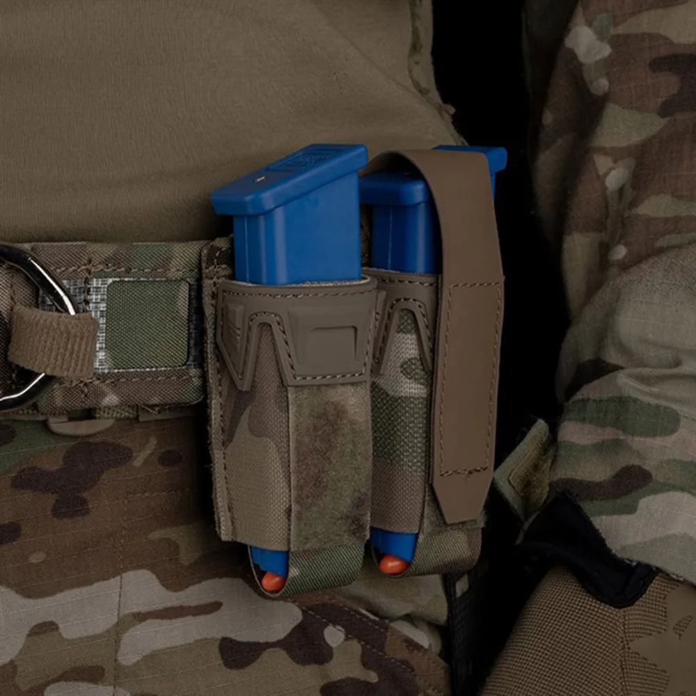 Funda táctica doble cargador pistola 9mm MOLLE liberación rápida - imagen 3