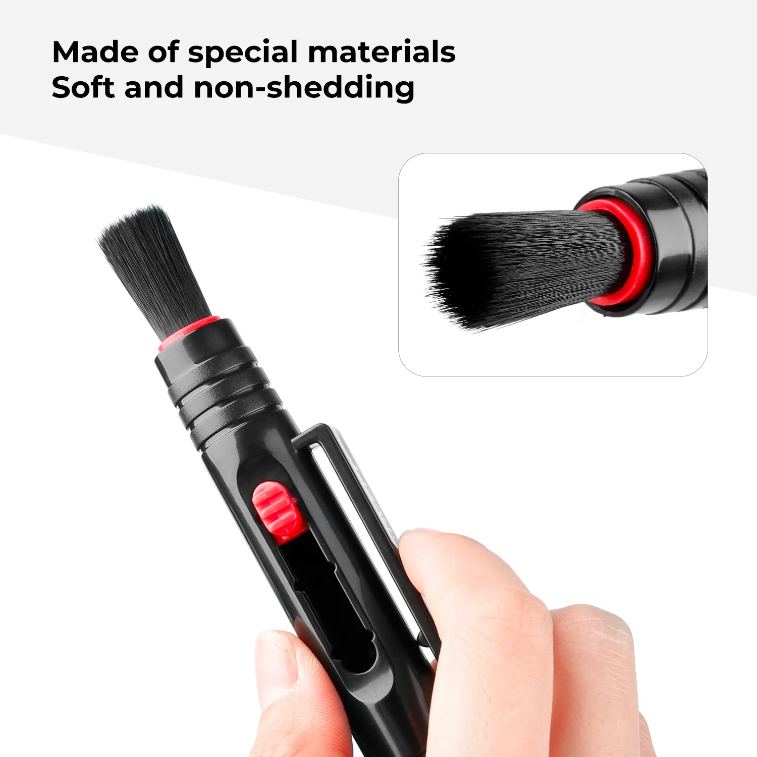 K & F Concept Caneta de limpeza de lentes Escova de lente com 2 cabeças de carbono para lente de câmera DSLR Telescópio Lupa Tela do telefone móvel