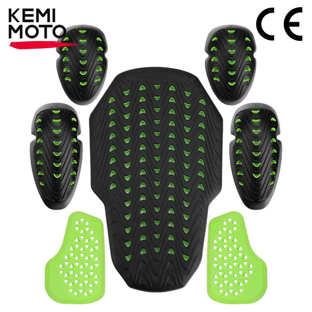 Motorcycle Riding CE Protective Guards 7Pcs Set Back Armor Elbow Shoulder Pads Security Certification Anti Impact for Jackets