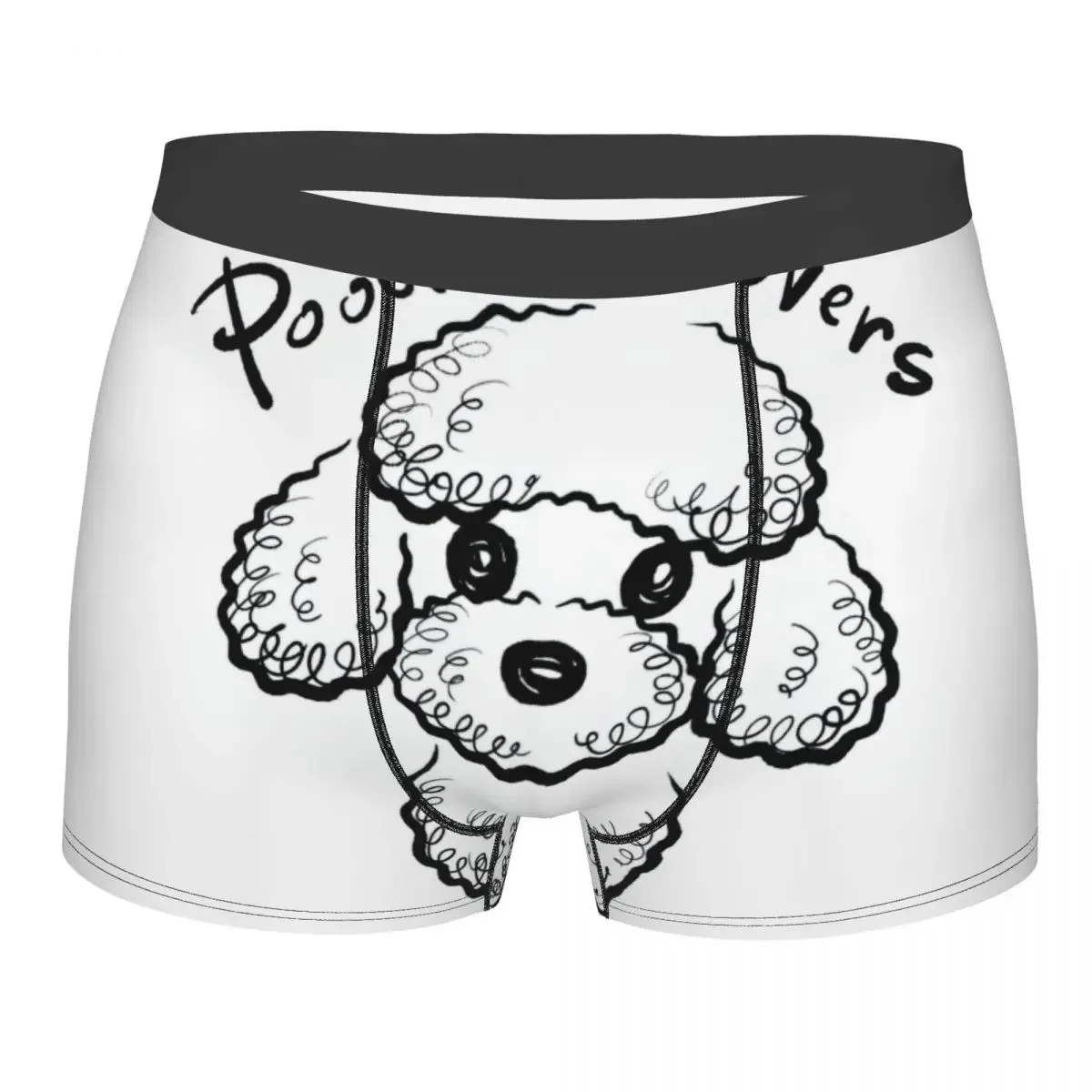 Poodle Underpants Breathbale Panties Male Underwear Print Shorts Boxer Briefs