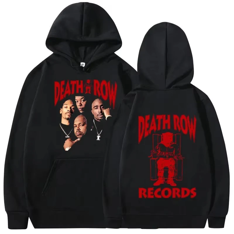 

Толстовка с капюшоном Death Row Records для мужчин и женщин, эстетические толстовки высокого качества, пуловер 90-х годов, винтажные толстовки в стиле хип-хоп, уличная одежда в стиле Харадзюку