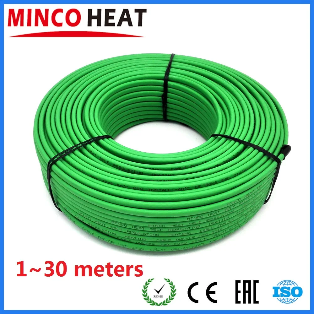 1m to 30m 110V 220V Self-Regulating Heating Cable For Inside Pipe Heating Anti-Freeze Protection 17w/m Hotline