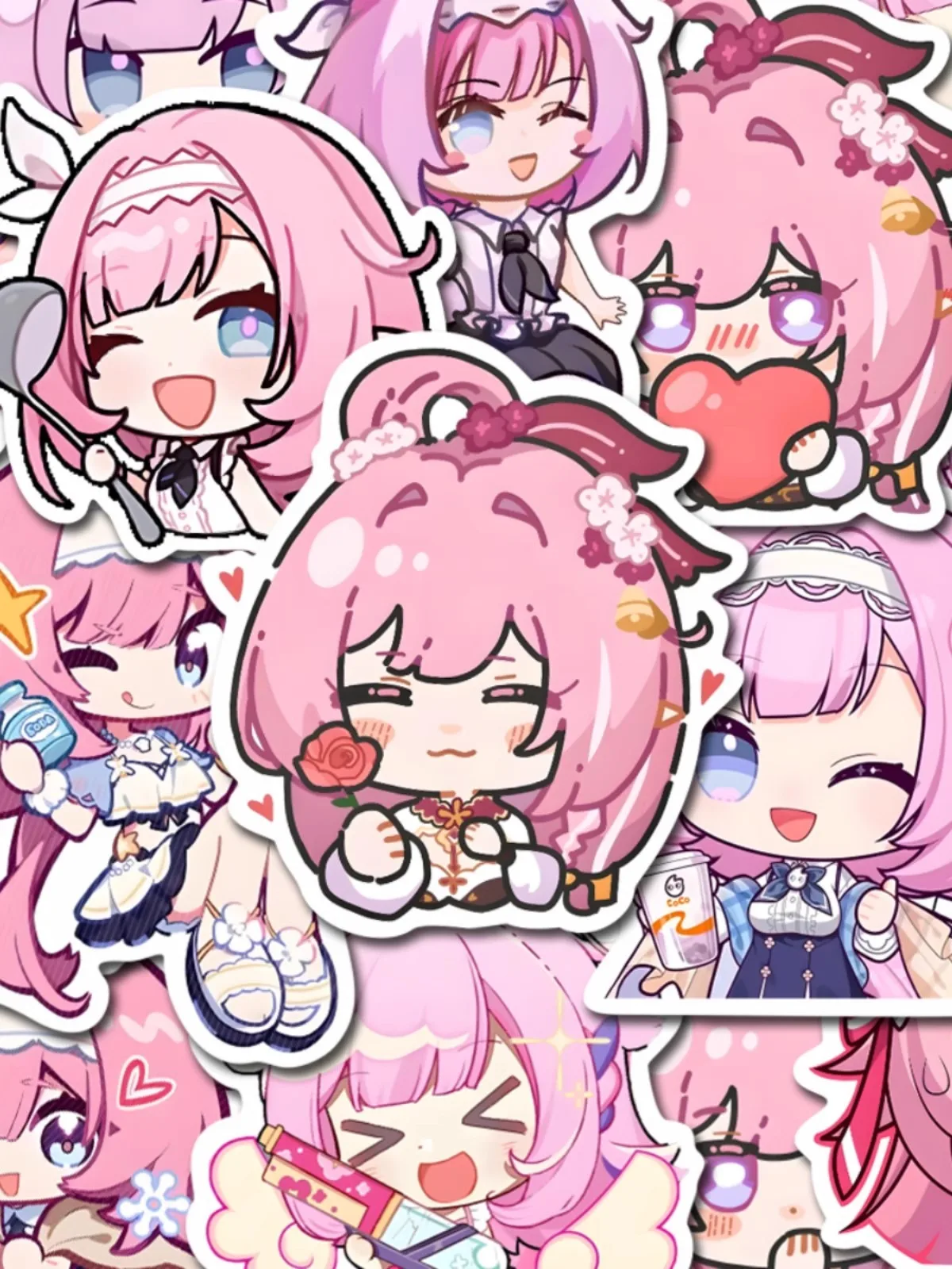 58-PCS Game Honkai Impact 3RD Cosplay Elysia DIY Fridge Laptop Stickers Anime 3D Cartoon Accessories Halloween Gifts