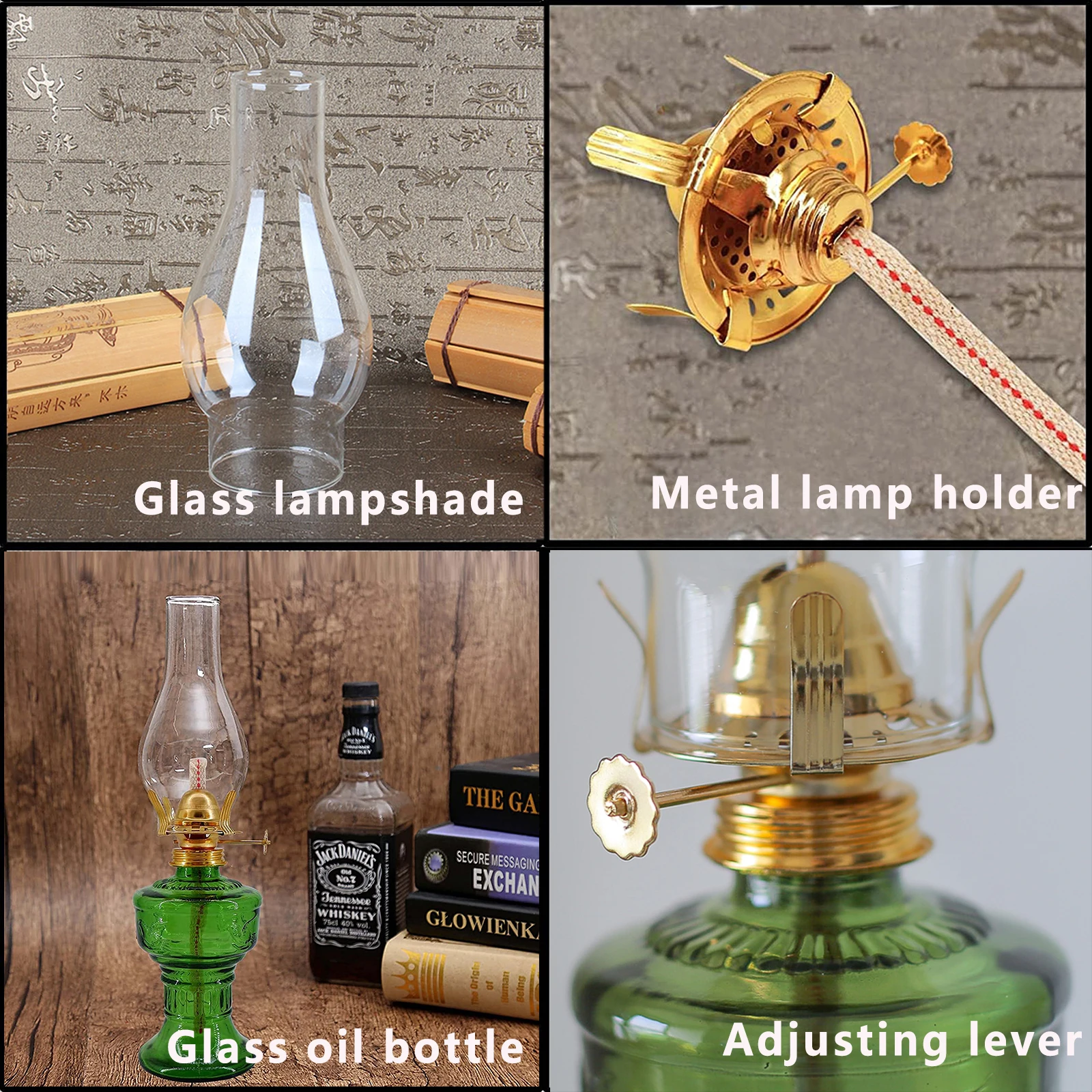 Newest Arrival Home Decoration Kerosene Lamp Indoor Vintage Four-Claw Lamp Head Clear Glass Kerosene Lamp Lantern