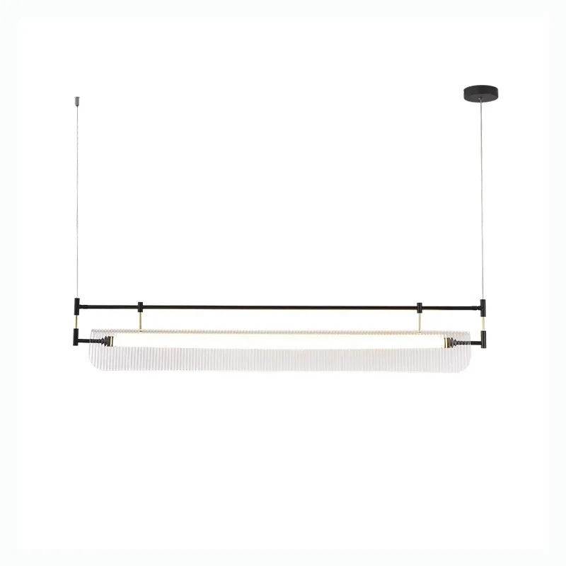 

Italian minimalist restaurant chandelier minimalist designer creative art strip lamp dining room bar island table one-word lamp